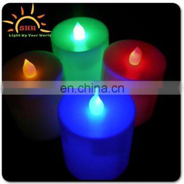 Multi color real wax led flashing candle wireless flameless light up Dream Candles for promotion gifts Made in China