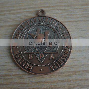 Custom antique copper 3D embossed logo medals for parachuting