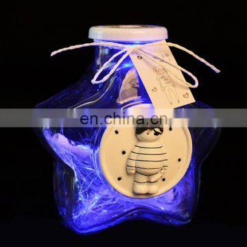 fancy big star shaped wishing glass bottle light lucky star glass bottle with paper for gift