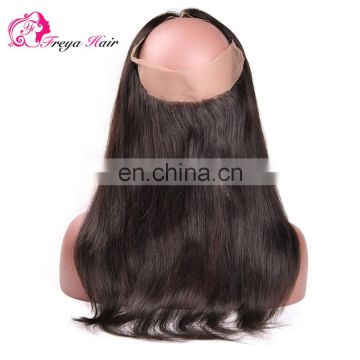 Top grade wholsale price human hair 360 lace frontal