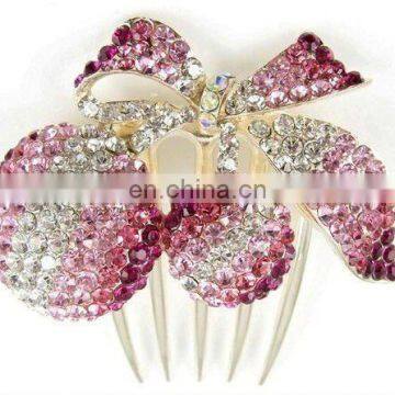 2013 newest fashion alloy rhinestone hair comb fork