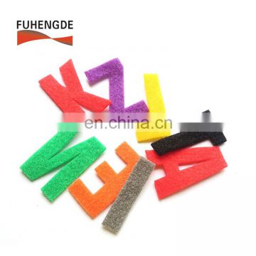 Double side hook and loop alphabet letters for T-shirt garments shoes