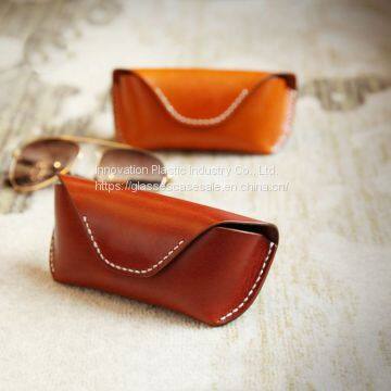 100% Purity Leather, Vintage Sunglasses Case; Crush-resistant, Personalized Eyewear Case