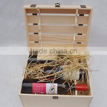 Custom logo and color pine wooden six wine packaging box,wine gift boxes