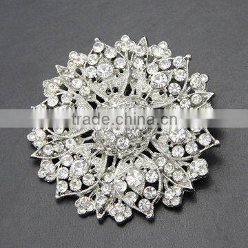 wholsale fashion silver gold crystal rhinestone diamond pearl handmade fabric flowers wood butterfly brooch