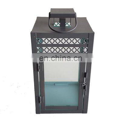 Modern Popular Iron Black Table Home Decorative Candle LED Square Lantern