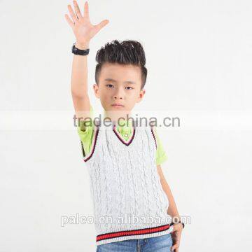 factory sale 100% Cotton Knitted kids sweater waistcoat for winter