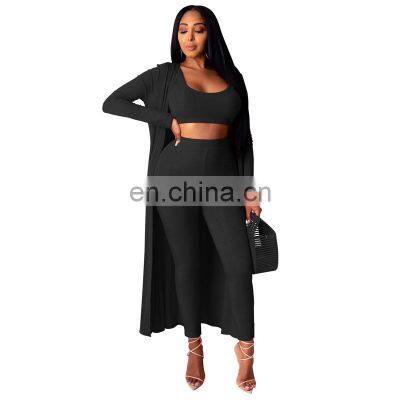 Manufacturer Customized Logo Spring and Autumn Women's Long-sleeved Fashion Sports Robe Jacket Three-piece Suit photo-4