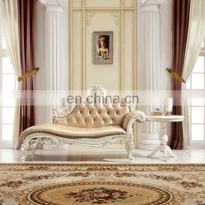 Italian antique wood carved living room chair solid wood comfortable sleeper classic chaise lounge sofa chair