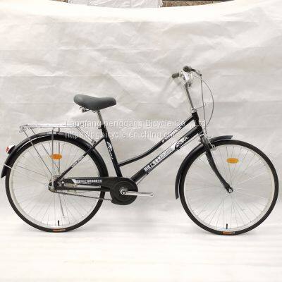 24/12inch Steel Single Speed Lady Bike City Bike Black