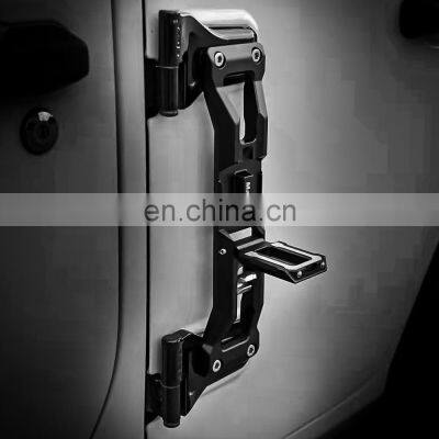 Door Hinge Step Foot Peg Fit for Jeep Wrangler JL Metal Folding Side Foot Pedal w/Bottle Opener