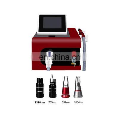 portable 532nm 1064nm yag nd q switch 500w laser handpiece small lazer remove skin rejuvi tattoo and hair removal machine