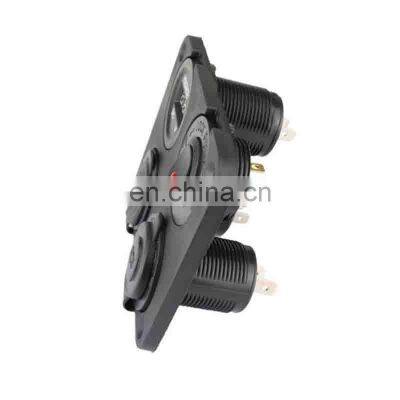 Car and Yacht Modification Four-hole Panel Combination + Dual USB Car Charger + Power Take-out Socket + Voltmeter + Round Switch photo-2