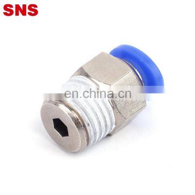 SNS SPC8-N02 8mm Tube OD x 1/4 NPT Male Straight Nickel Plated Brass Push to Connect Pneumatic Fittings of 10 PCS photo-4