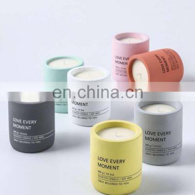 Cement Jar Custom Aromatherapy Luxury Gift Fragrance Scented Candle
