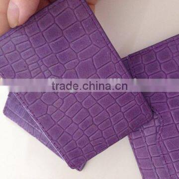 New Design Purple Color Genuine Crocodile Parttern Cow Leather Credit Card Holder ID Business Name Card Case for Lady photo-3