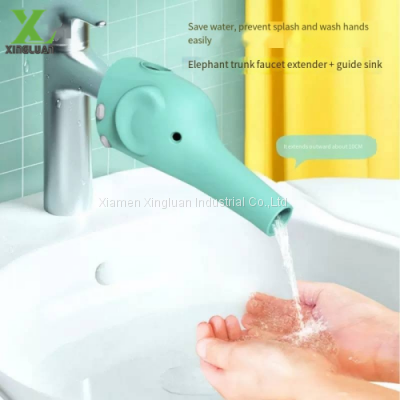 Silicone cartoon faucet extender baby hand wash anti splash magic