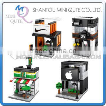 Mini Qute Sembo kawaii 4pcs/lot building streetscape store diamond plastic building block model educational toy