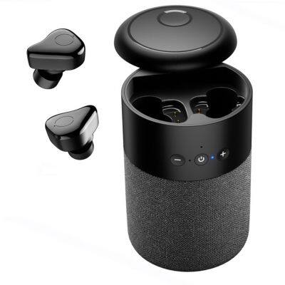 Newest 2 in 1 Bluetooth 5.1 Stereo Surround Sound Speaker with TWS Gaming Earphone Noise Conceling Earbuds