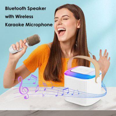 Portable Handheld Wireless Karaoke Microphone Bluetooth Speaker Mini Microphone With Speaker Wireless Microphone System photo-2