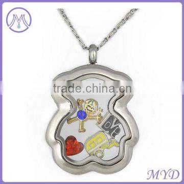 Stainless steel Teddy Bear Shape Memory Locket