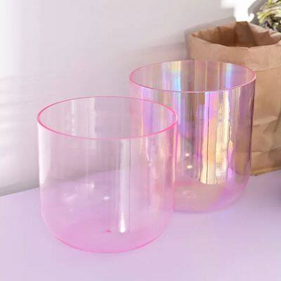 Customized Crystal Sound Healing Singing Bowls Hand Held Quartz Crystal Music Bowl Energy Healing