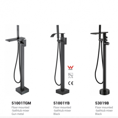 Elegant Fashionable Flexible Modeling Floor Mounted Bathtub Mixer photo-4