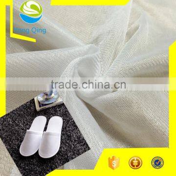 White polyester thin fabric for disposable hotel slippers