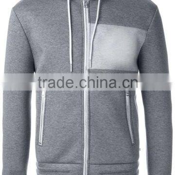 New Fashion High Quality Custom Made Hoodie Grey Zip up Hoodie photo-2