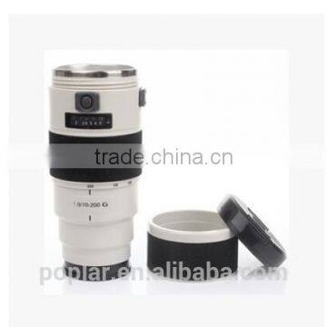 china best selling novelty funny custom logo wholesale stainless steel travel camera lens coffee mug