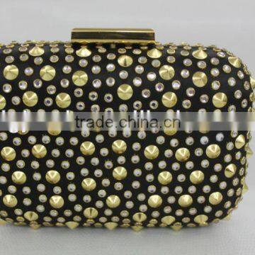 wholesale cool designer studs&rhinestones evening clutch purse 2013 fashion