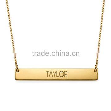 Gold Plated Name necklace , Stainless Steel Jewelry Name Engrave Neckalce