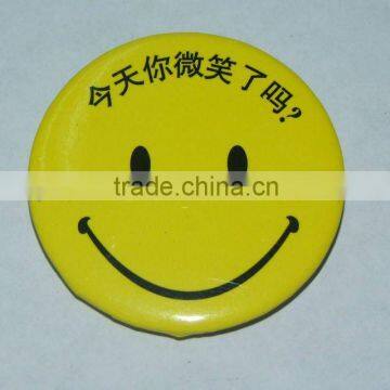 CC round yellow tin signs badge