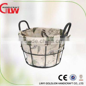 Round metal iron home use storage basket for fruit and vegetables,sundries use storage basket