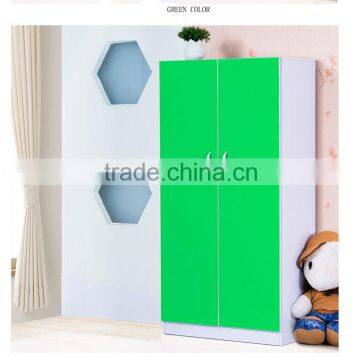 Green Color Bedroom Wardrobe Designs With 2 Doors