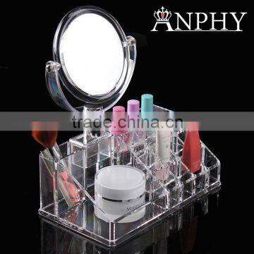 C86 ANPHY large makeup organizer with round mirror makeup standing rack