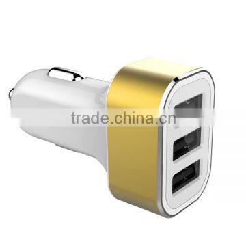 High quality Mobile phone portable promotional 3 port usb car charger