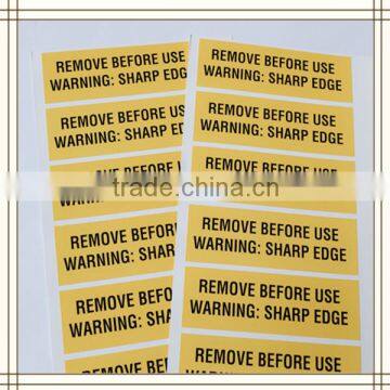 Custom printing waterproof sticker with pure word instruction