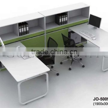 Hot Selling Office Workstation Design Two Person Office Table with Side Bookcase(SZ-WS472)