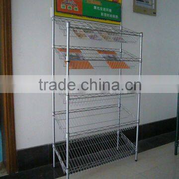 Multi-functional display shelf/metal rack