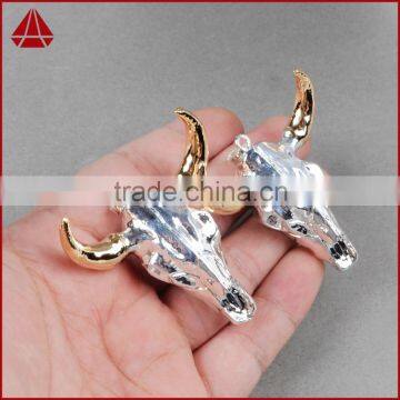Bull Cow Head Skull Silver Gold Necklace Horn Animal Jewelry Oxen Buffalo Pendant                        
                                                Quality Choice
