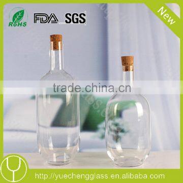 clear custom design glass bottle wholesale