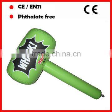 green color with custom log printing inflatable hammer toys for kids as promotional gifts