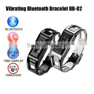 Stainless Steel Bluetooth Vibrating Alert Bracelet Watch Caller ID For Universal mobile