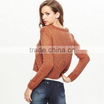Oem Wool Handmade Sweater Design for Girl Short Style Fashion Sweater photo-2