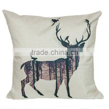 Popular Chiristmas Home Decorative Deer Printing Linen Cheap Cushion Cover photo-5