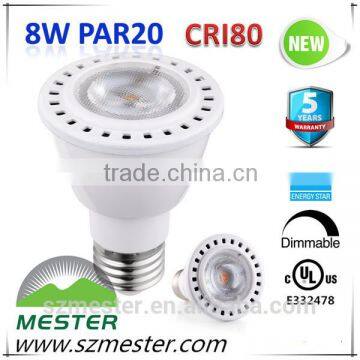 Commercial Lighting UL Energy Star 8w LED PAR20 Spot Light Bulb