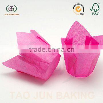 grease proof paper baking cups cupcake liners tulip shaped solid color cups for cake bread