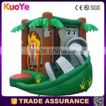 novelty jungle animal type inflatable bounce house with slide