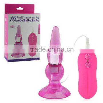 Anal Pleasure Butt Plug with 10 mode Bulbs Probe Sex Toys for adult